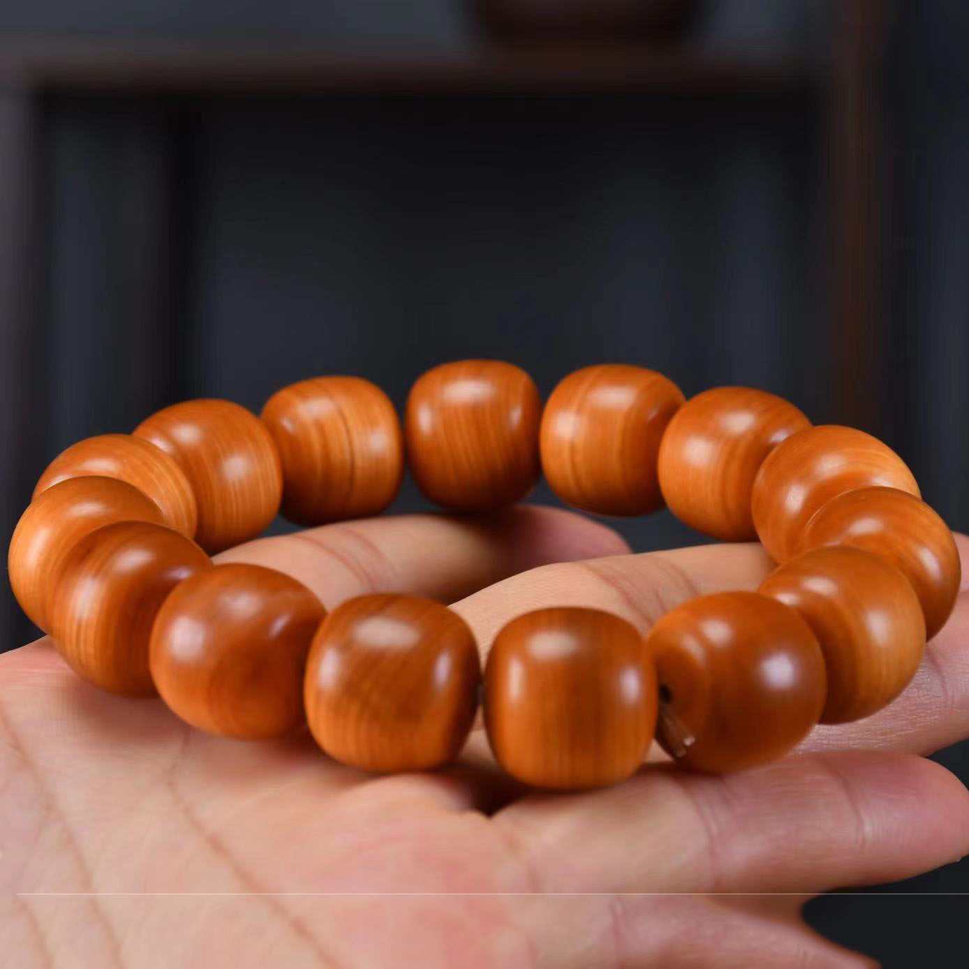 Thuja Round Beads Handmade Wooden Cultural Artifact Bracelet