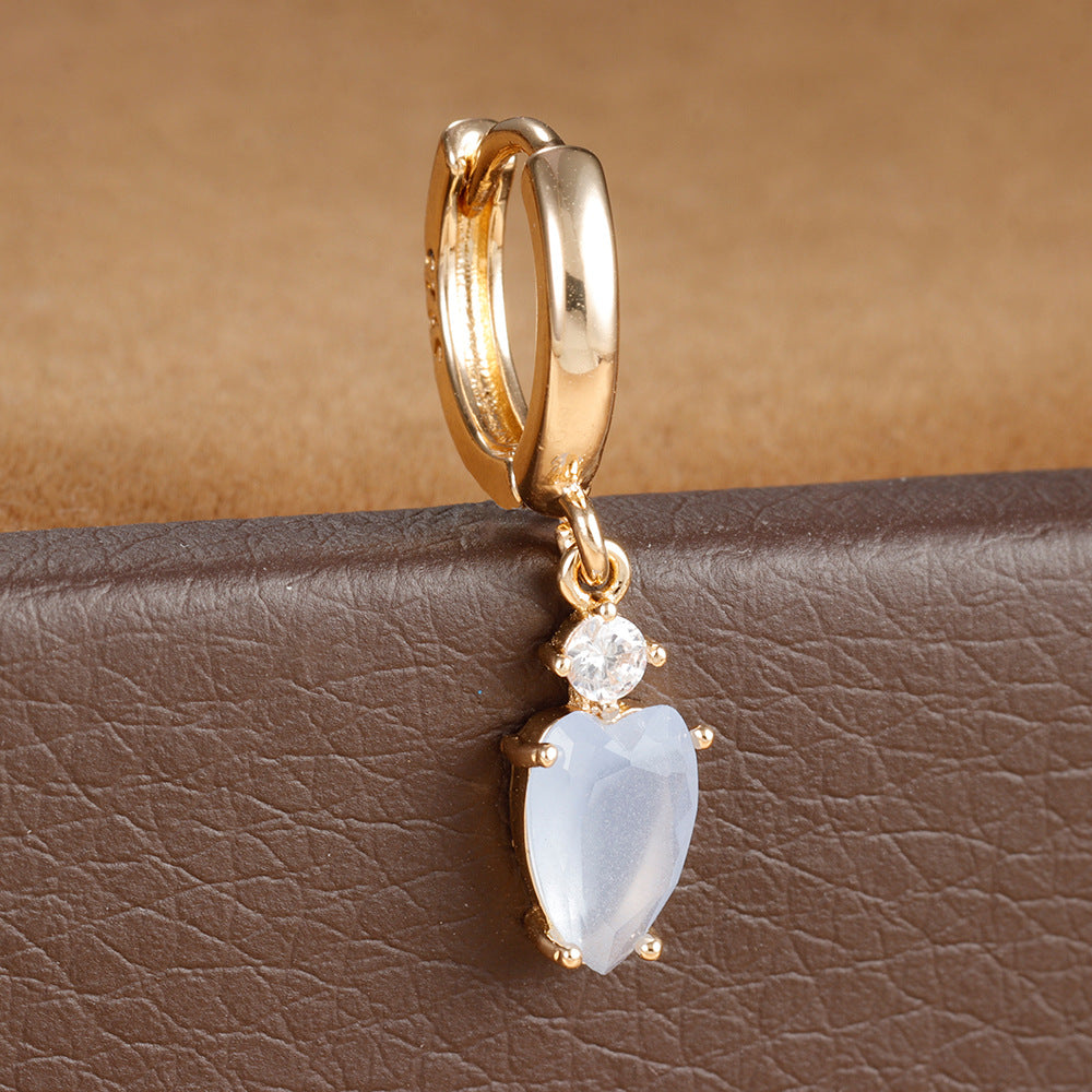 Heart-shaped Diamond Fashion Popular Creative Personality Earrings
