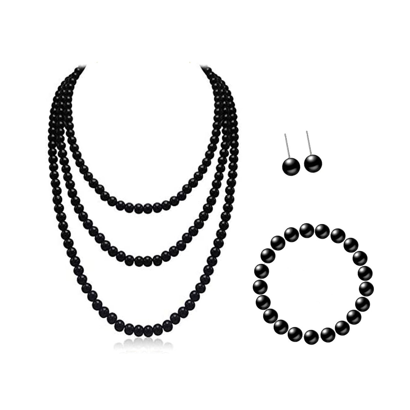 Fashion Imitation Pearl Sweater Chain Ear Necklaces