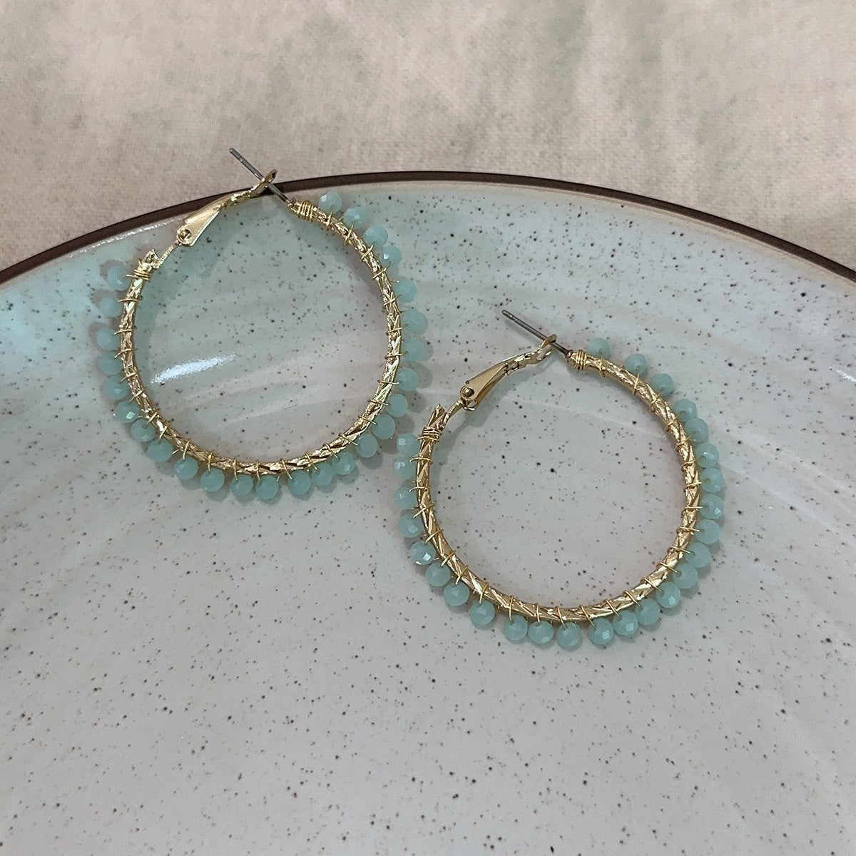 Drop-shaped Handmade Woven Crystal Beaded Bohemian Earrings