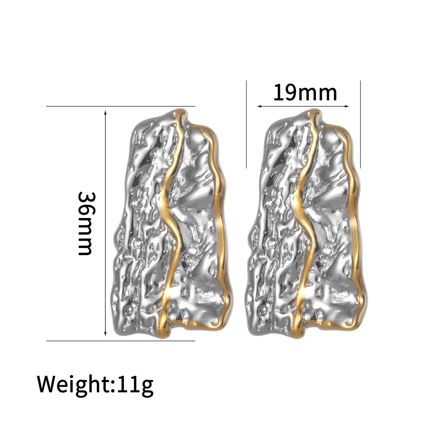 Women's Stainless Steel Pleated Wave Glossy Fashion Earrings