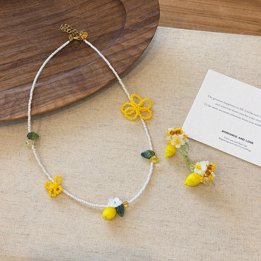 Women's Lemon Flower For Design High-grade Clavicle Chain Necklaces