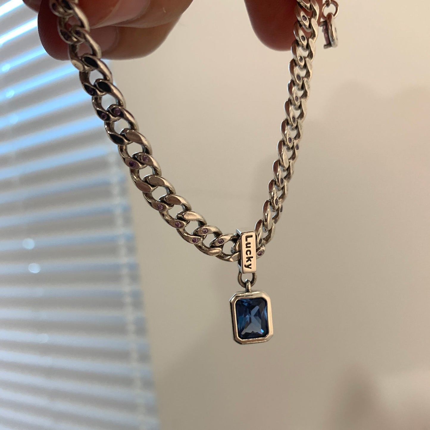 Gulf Navy Blue Zircon Unique Lucky Design Light Bracelet