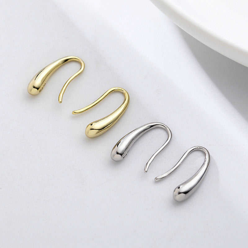 Water Drop Personalized Simple Female Temperament Personality Heart Design Ear Hook