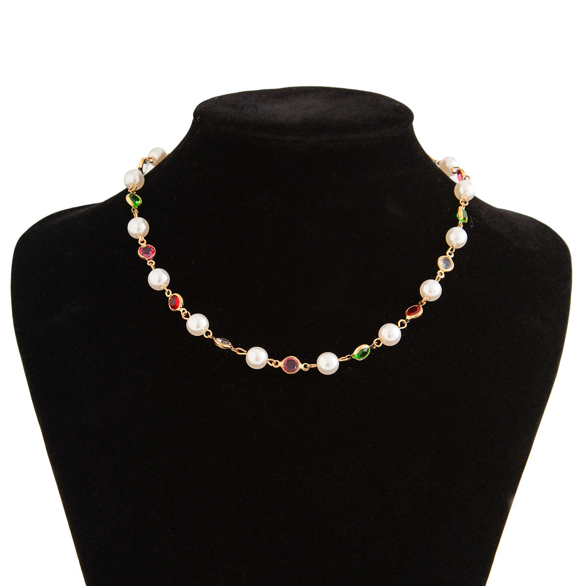 Color Imitation Crystal Female Sweet Cool Necklaces