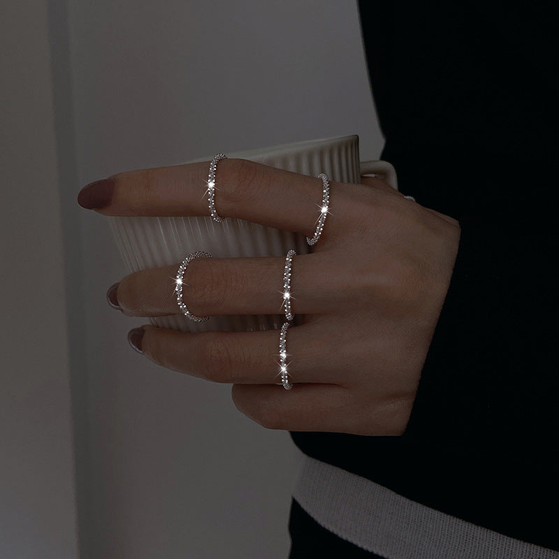 Sweet Starry Female Retro Fashion Hot Sparkling Graceful Hip Hop Rings