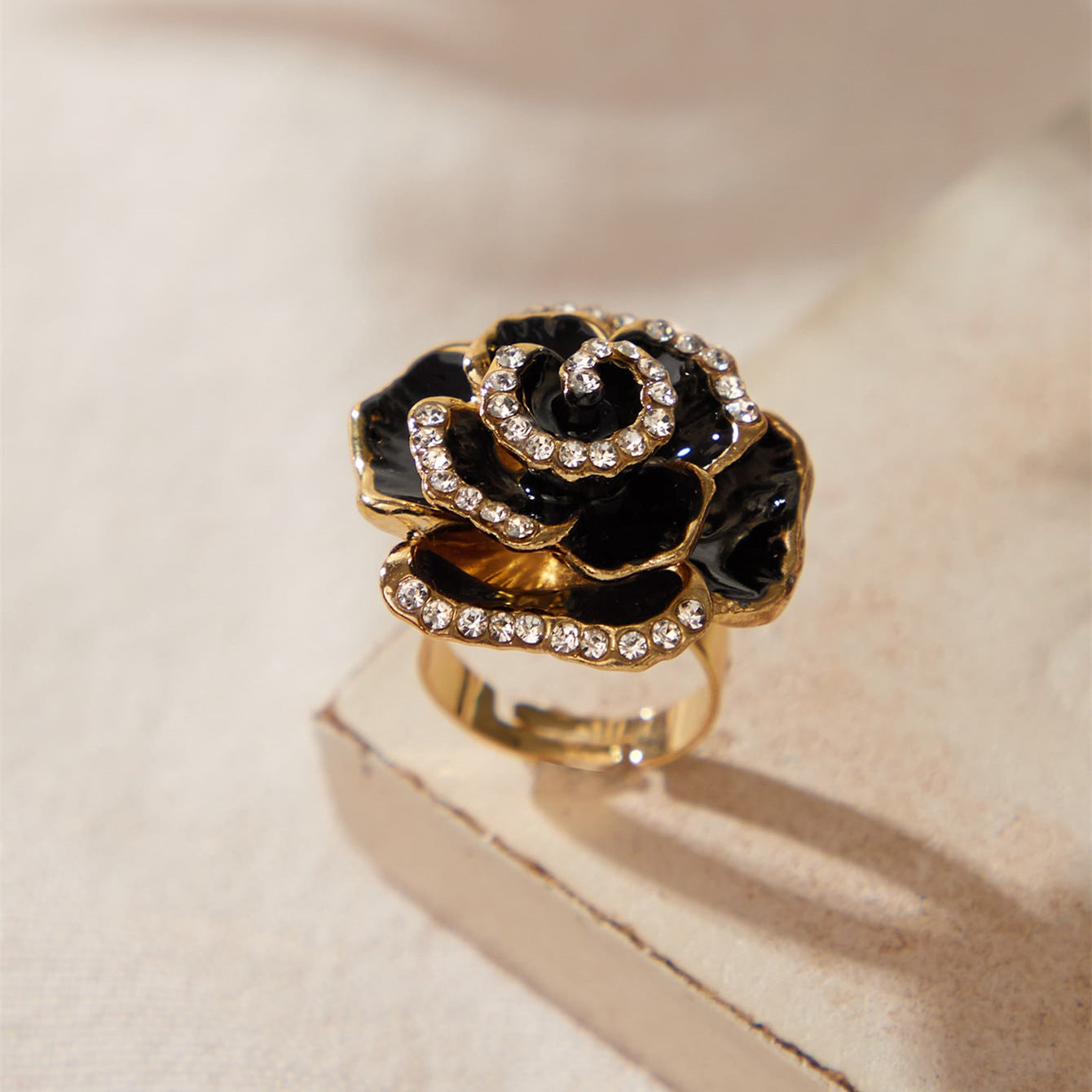 Oil Dripping Rose Creative Adjustable Alloy Rings