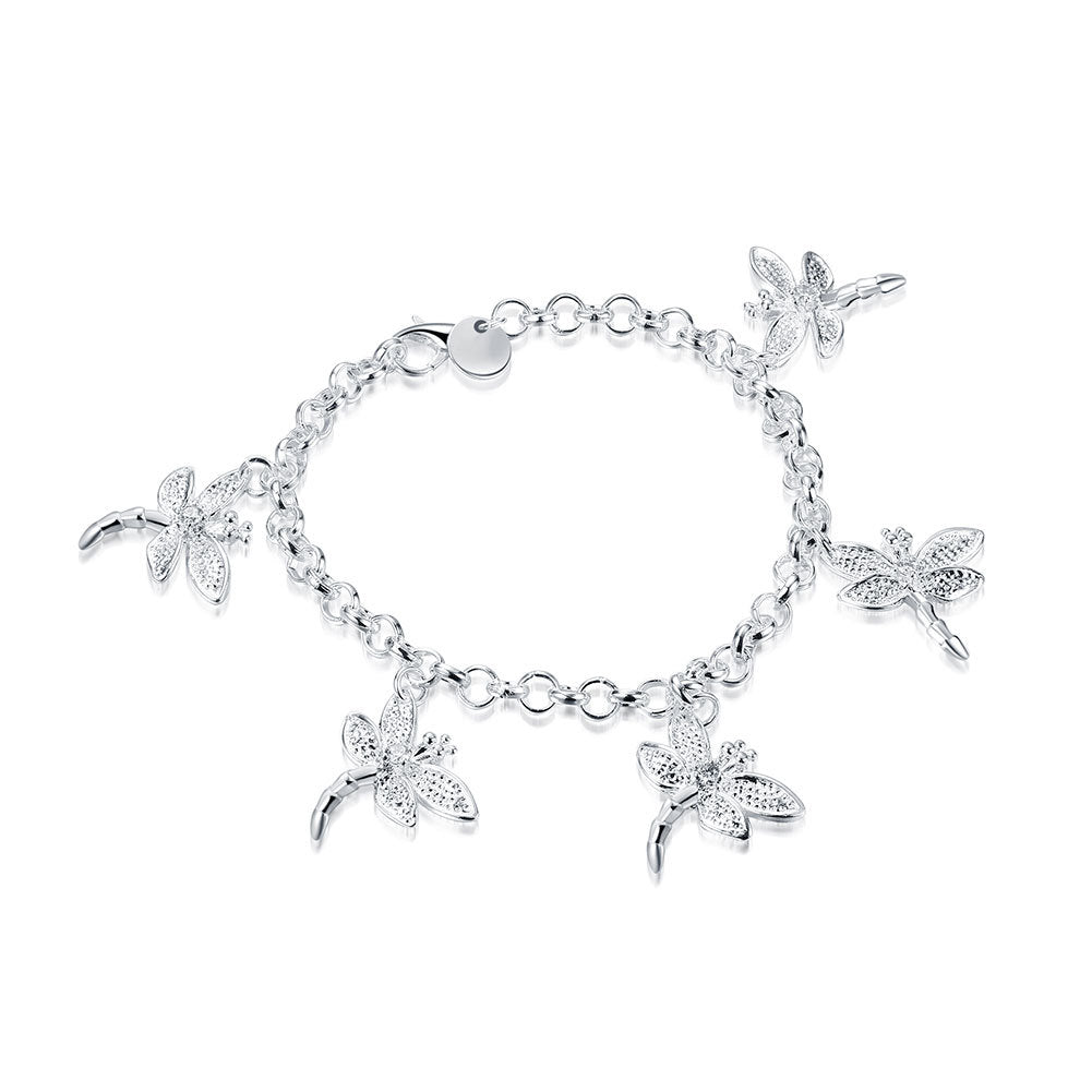 Comfortable Innovative Sier-plated Five Dragonfly Popular Bracelet
