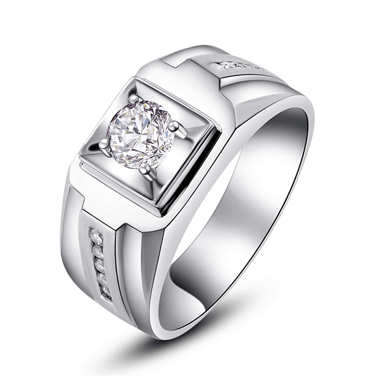 Men's Source Moissanite Open Mouth Man's Domineering Opening Adjustable Ring