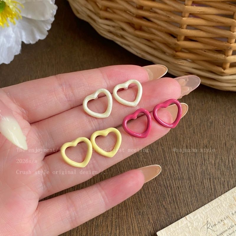 Women's Dopamine Colored Loving Heart For Simple Sweet Super Nice Rings
