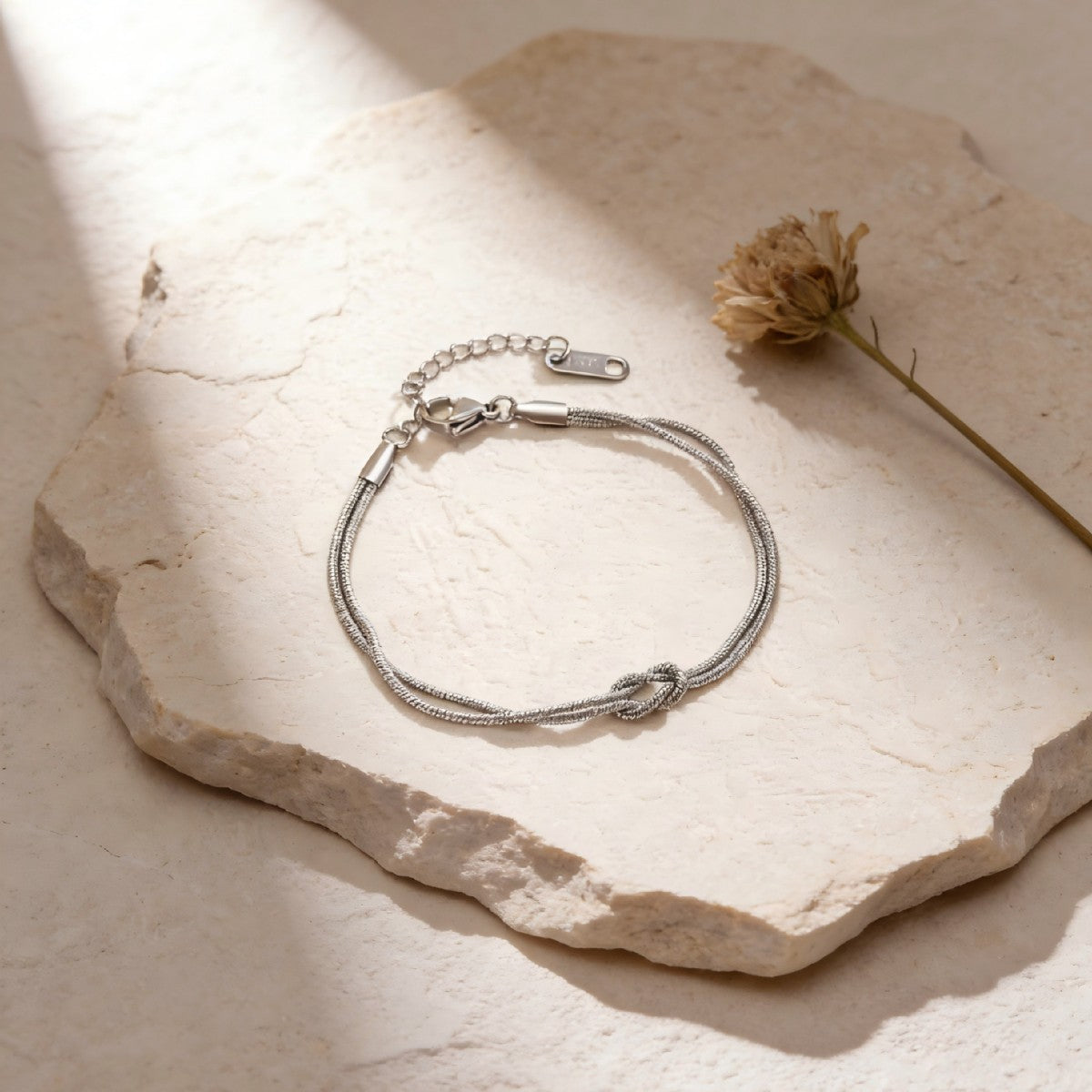 Titanium Steel Female Design Love Knot Snake Bones Chain Simple Bracelet