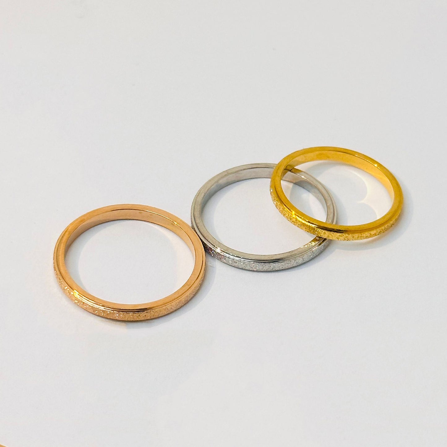 Female Frosted Minimalist Sweet Light Luxury Gold Rings