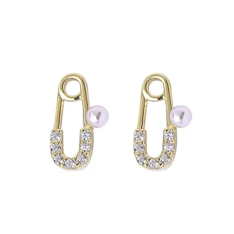 Women's Sier Sterling Pearl Clip Simple Fashion Earrings