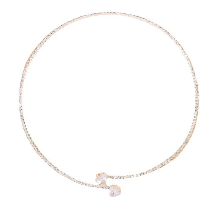 Light Luxury Zircon Rhinestone Pearl Fashion High Collar