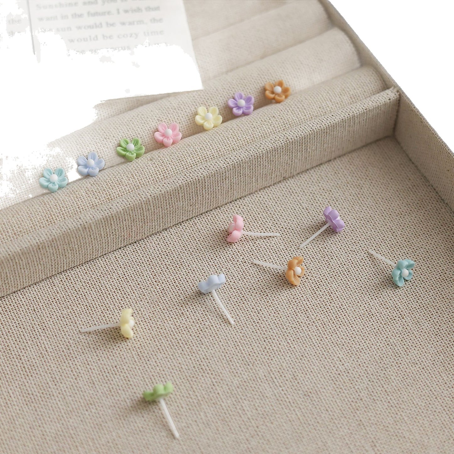 Five Petal Flower Biological Porcelain Sweet Cute Niche Sleeping No Earrings