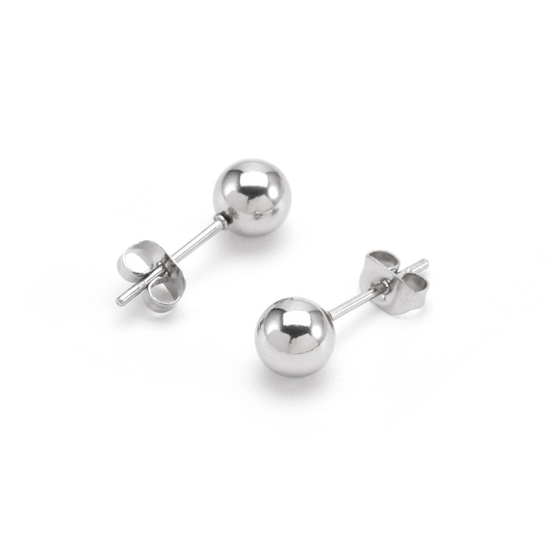 Women's Stainless Steel Ball Korean Fashion Rose Earrings