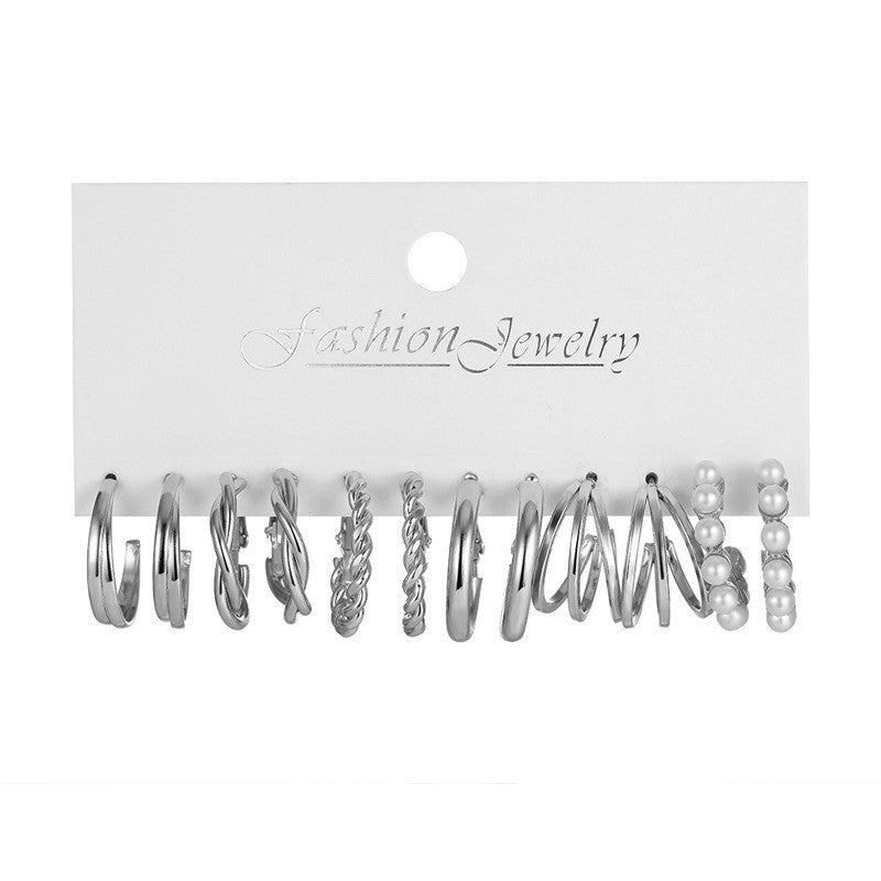 Women's Geometric Type Alloy Pearl Suit Pairs Fashionable Rings