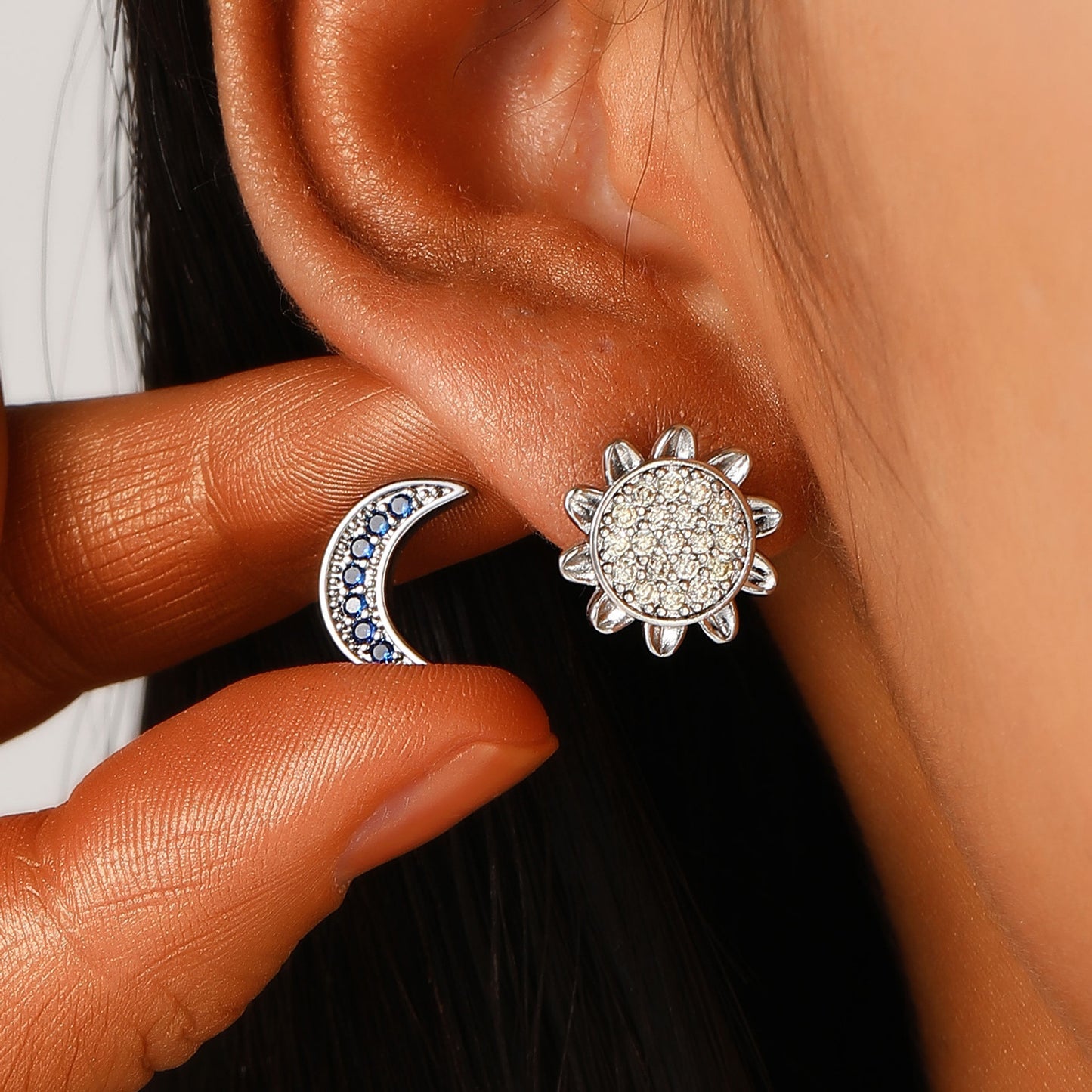 Elegant Charming Diamond Sun Moon Female Rings