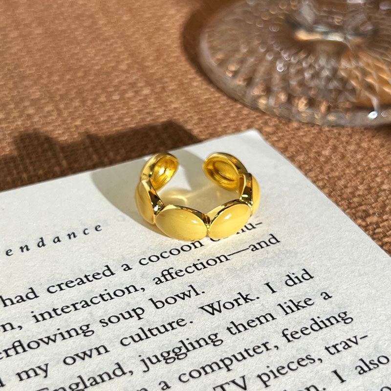 Women's Luxury Gold Retro Fashion Elegance Niche Design Open Exquisite Ring