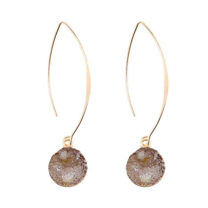 Women's Vintage Geometric Round Vug Long Copper Ear Hook Earrings