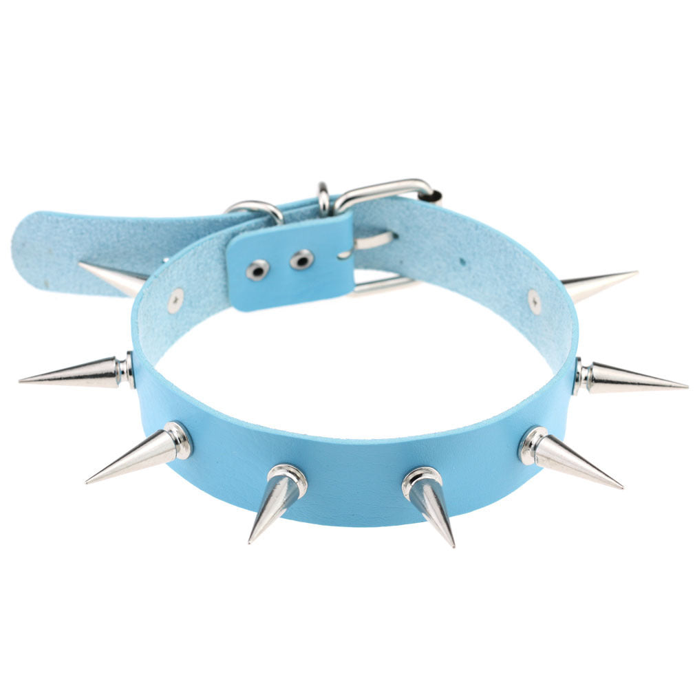 Nightclub Leather Creative Rivet Pointed Nail Collar