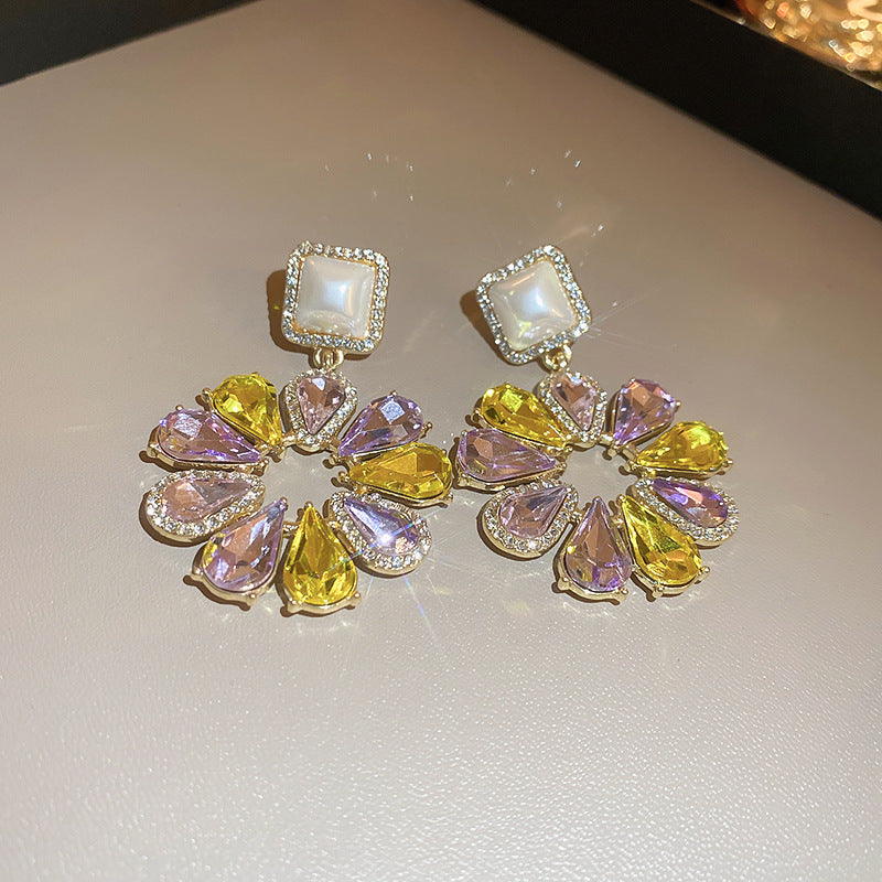 Sier Water Drop Flower Pearl French Retro Minority Affordable Luxury Rings