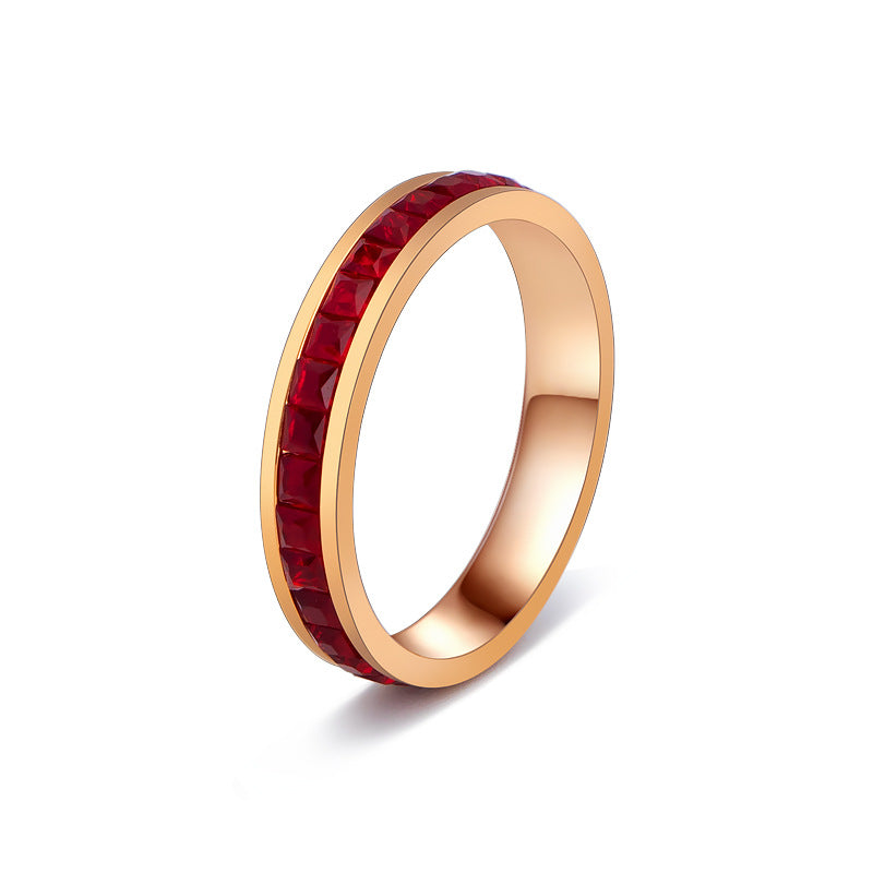 Personalized Color Female Titanium Steel Full Diamond Index Finger Ring
