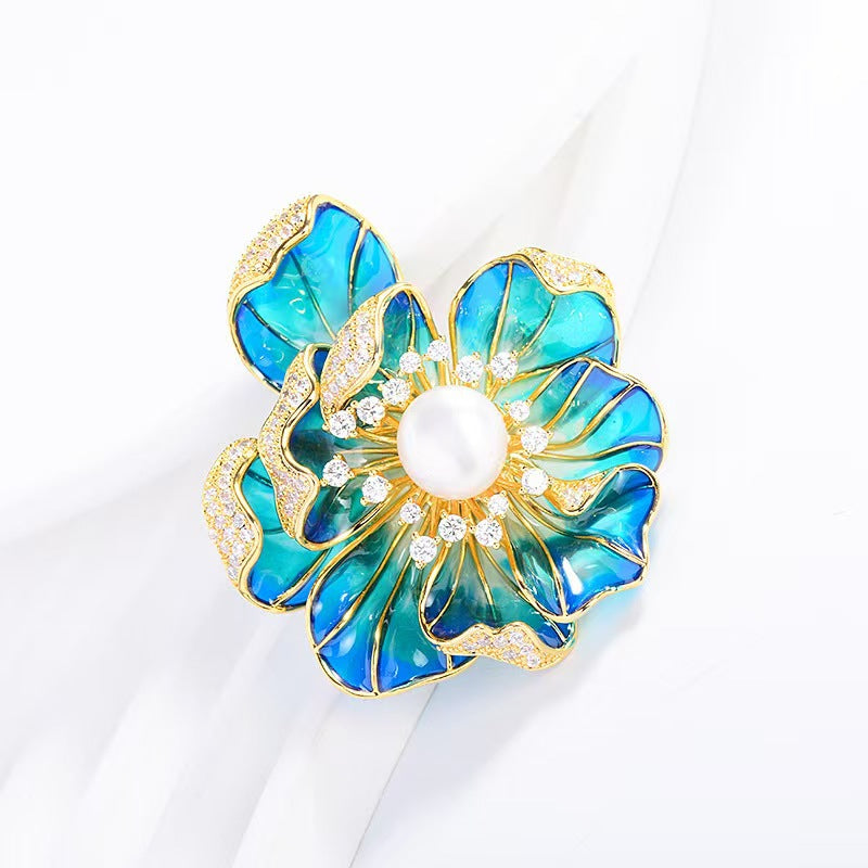 Women's Chinese Style Peony Brooch High-grade Enamel Brooches