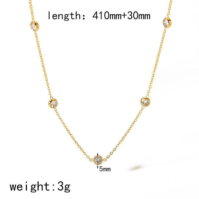 Zircon Titanium Steel High-grade Light Luxury Stainless Clavicle Necklaces