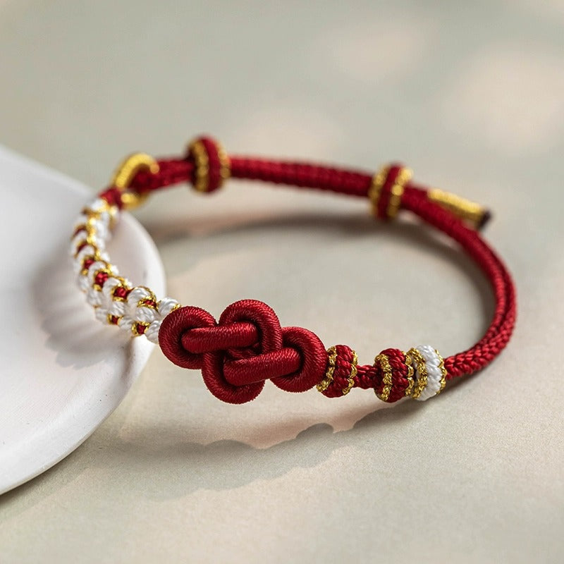 Wearable Gold Lucky Beads Hand Weaving Bracelets