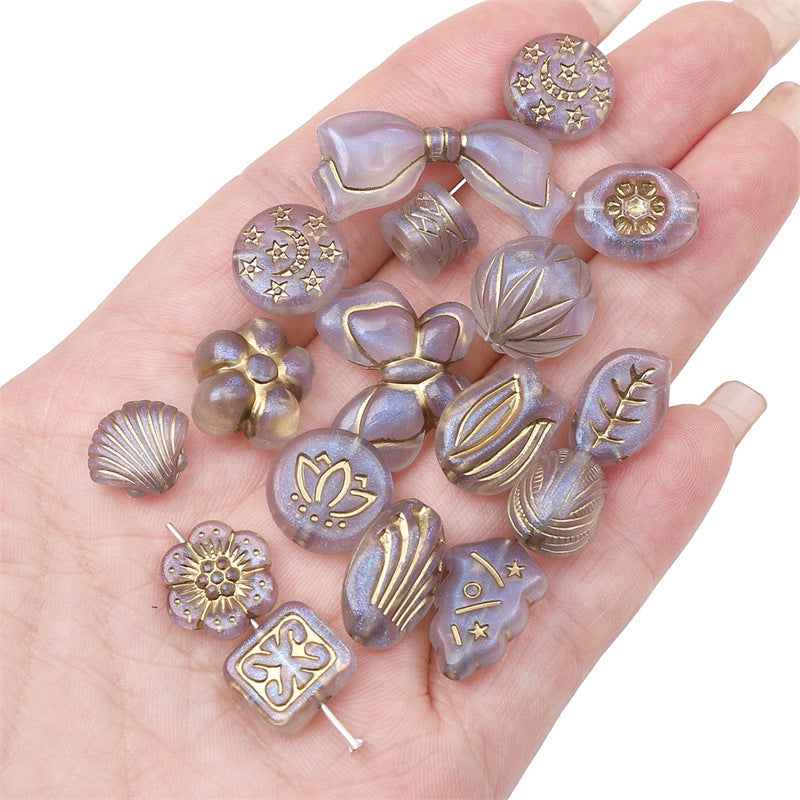 Acrylic Transparent Vintage Frosted Gold Scattered Beads Jewelry Accessories