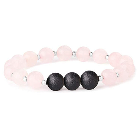 Women's & Men's Volcanic Rock Couple Beaded Elastic String Bracelet