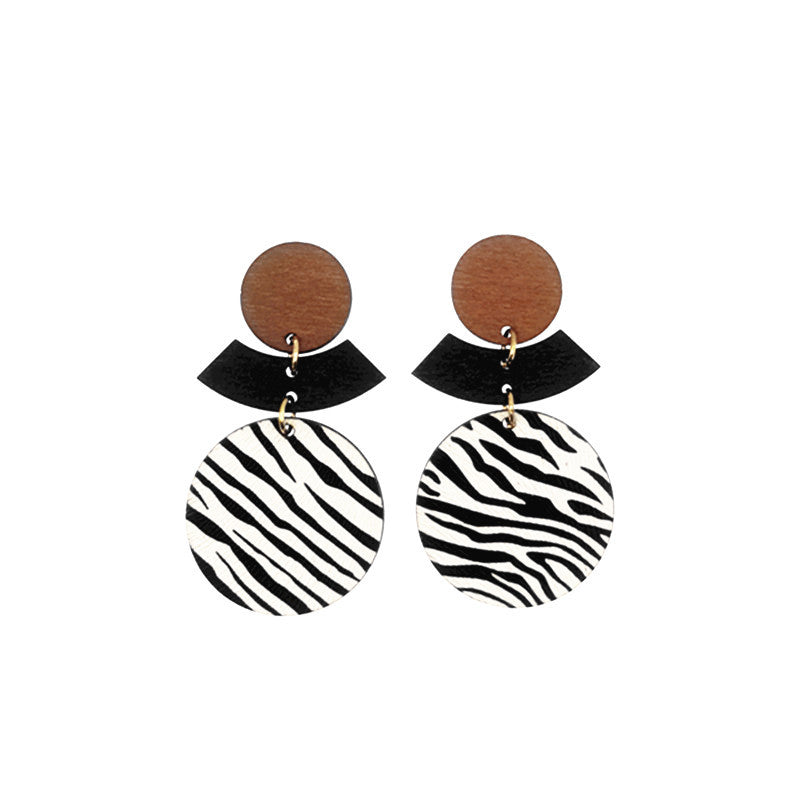 Patch Fashionable Simple Geometric Versatile Wooden Earrings