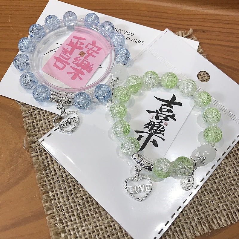 Glass Crystal Fresh Sweet Beaded Hand Greeting Bracelets