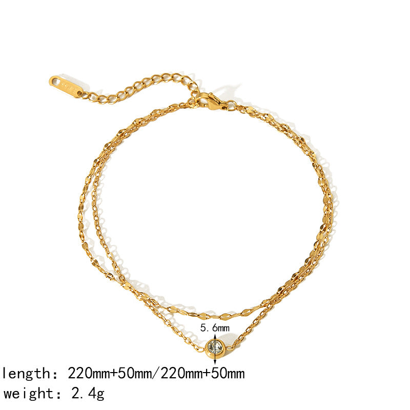 Zircon Titanium Steel High-grade Light Luxury Stainless Clavicle Necklaces