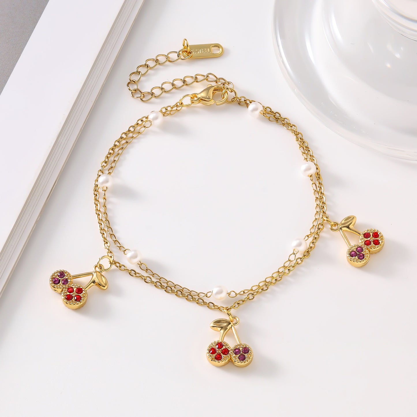 Steel Cherry Strawberry Crab Dolphin Turtle Fashion Inlaid Bracelets