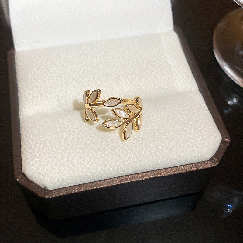 Gold-plated Zircon Geometric Open Korean Style Rings