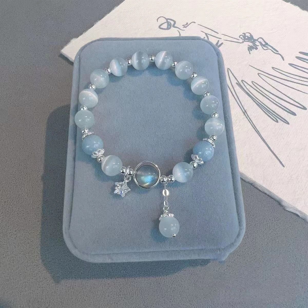 Butterfly Female Design Gray Moonlight Gift Bracelet