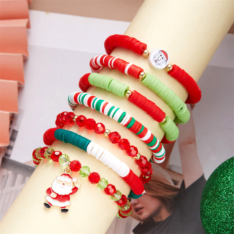 Contrast Color Polymer Clay Beaded Gift Bracelets