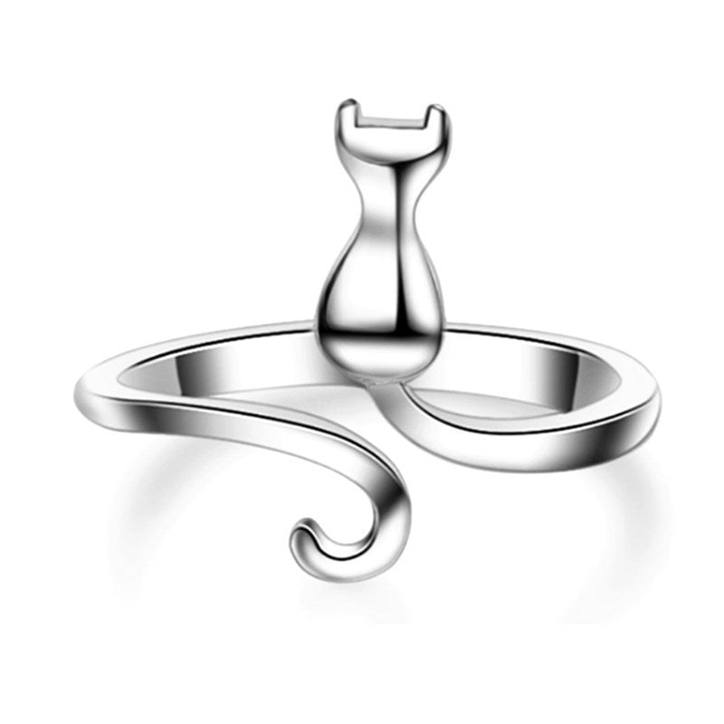 Women's Simple Cute Kitten Open Cat Paw Rings