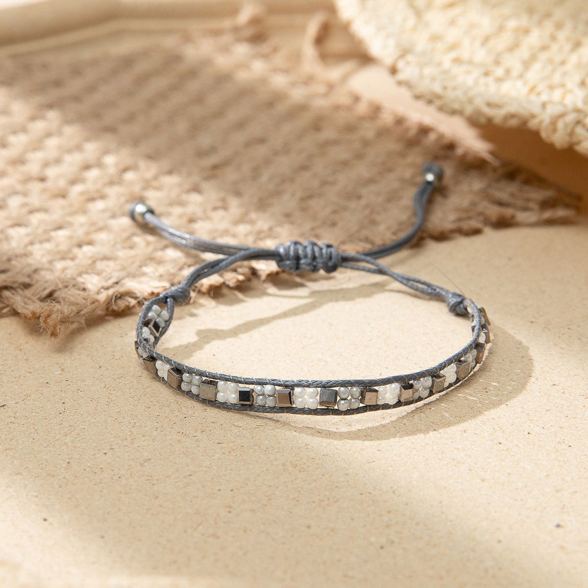 Women's Design Hand-woven Adjustable Bead Carrying Strap Bracelet