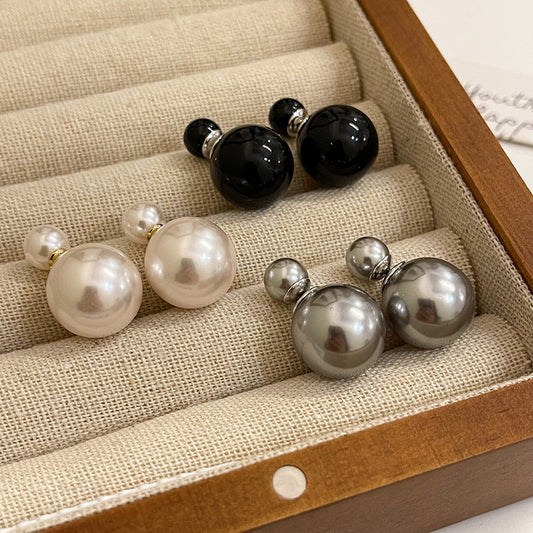Women's Double-sided Pearl For Simple Elegant Niche Earrings