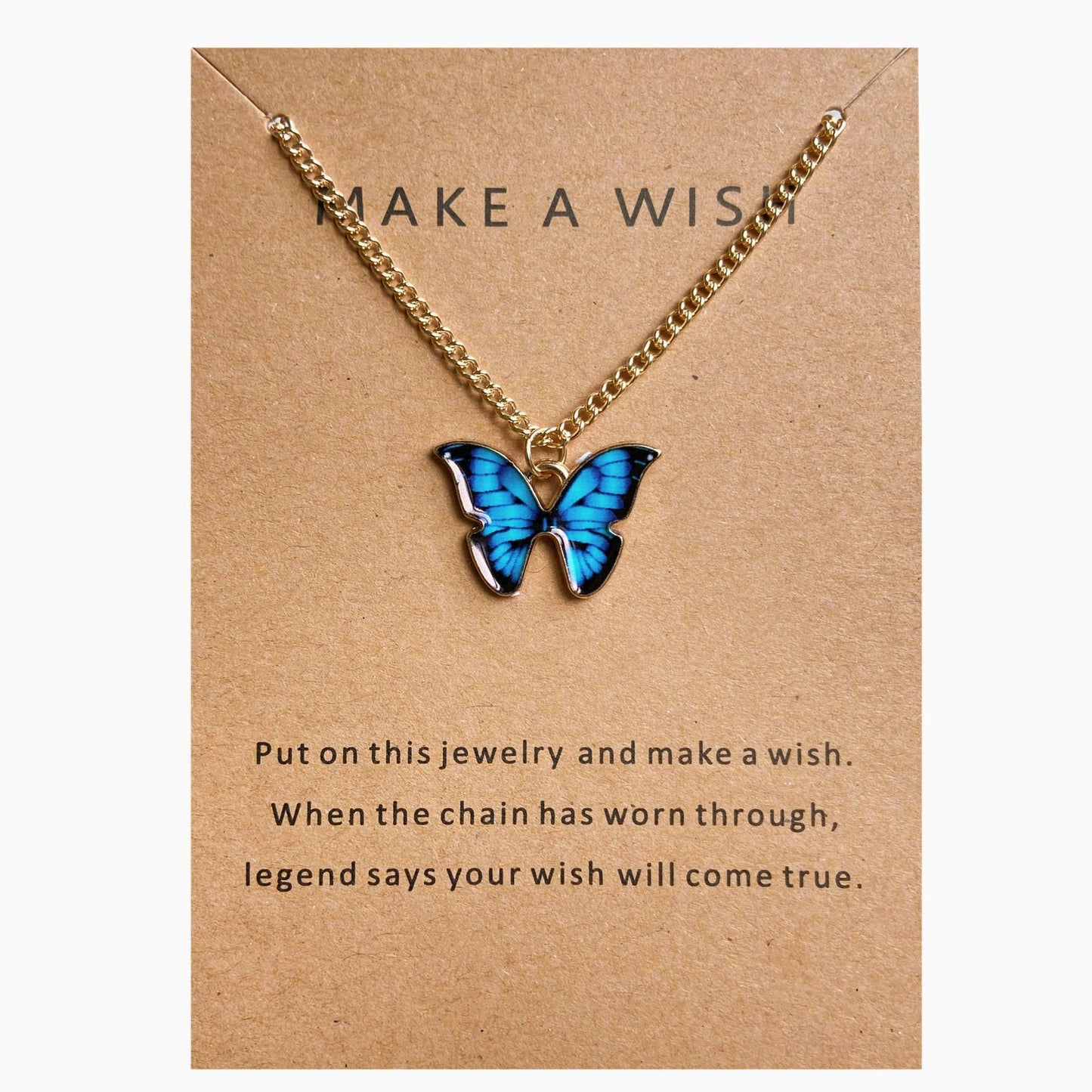 Bohemian Alloy Multicolor Butterfly Stainless Steel Necklaces