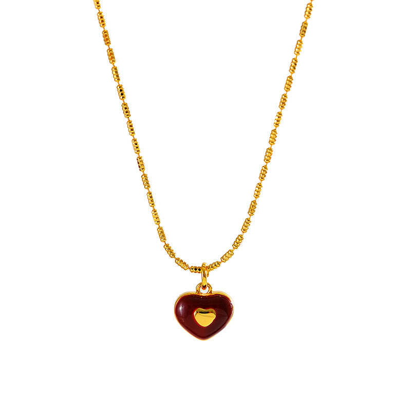 Women's Red Glaze Love Light Luxury Temperament Necklaces