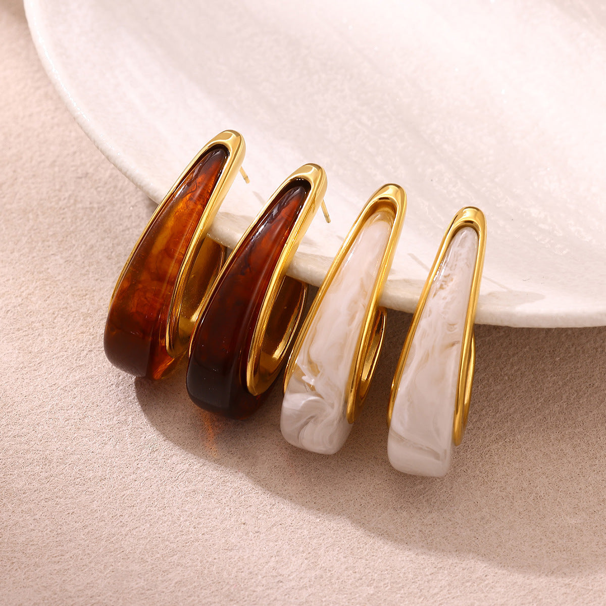 Women's Coffee Color For Light Luxury Temperament High Sense Earrings