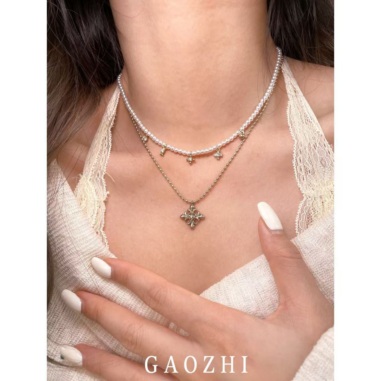 Women's Cross Hot Twin High-grade Light Luxury Necklace