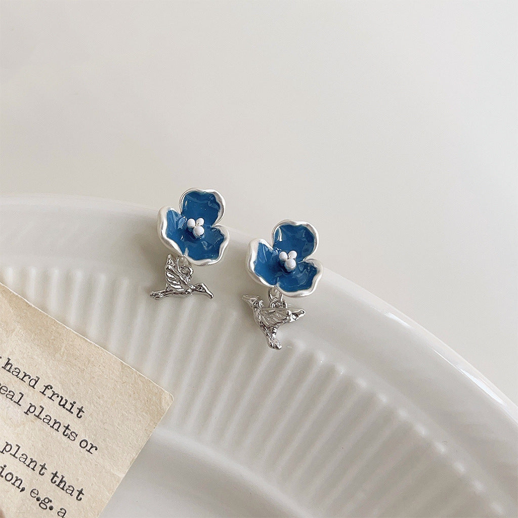 Sea Salt Blue Female Fashion Personality High Rings