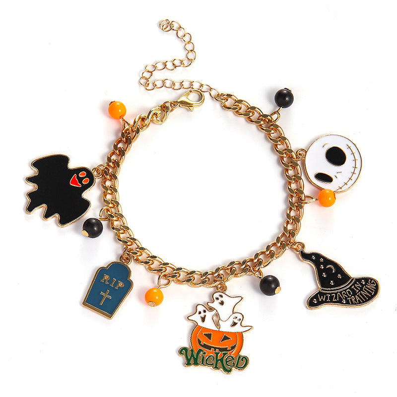 Horror Atmosphere Bat Ghost Festival Dress Up Beads Bracelets