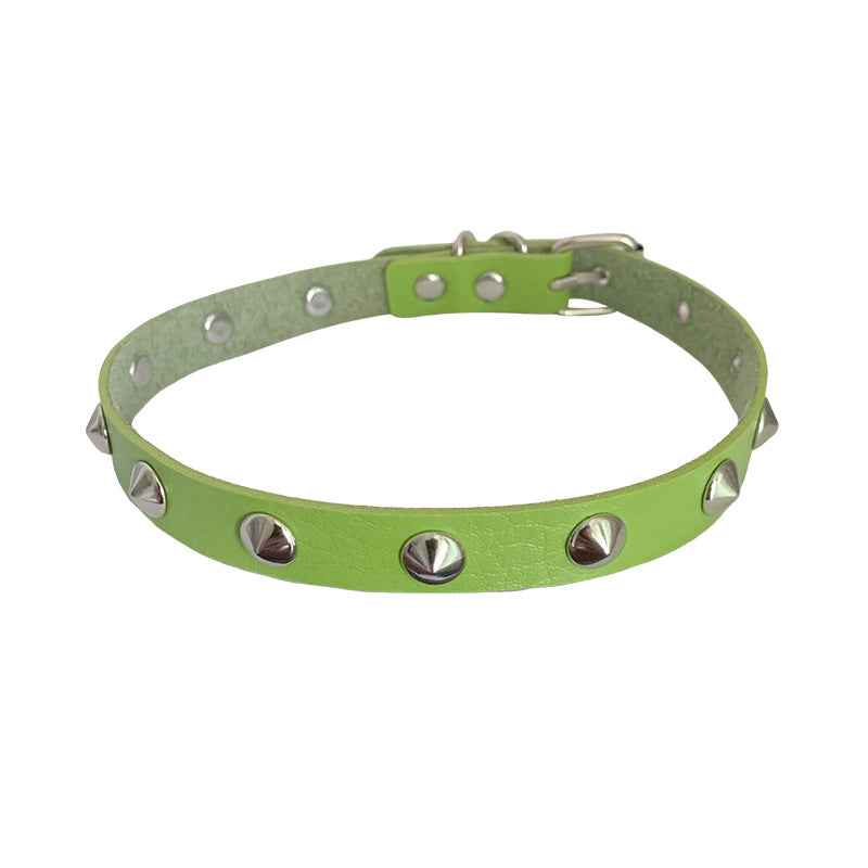 Women's Drum Spike Gothic Personality Dark Style Leather Collar