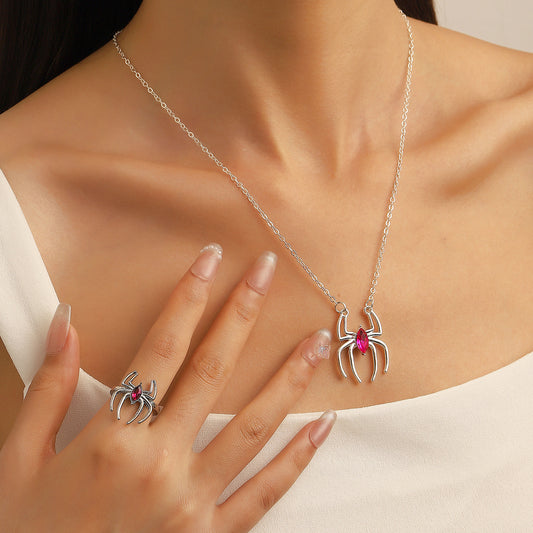 Spider Retro Exaggerated Dark Style Niche Jewelry Set